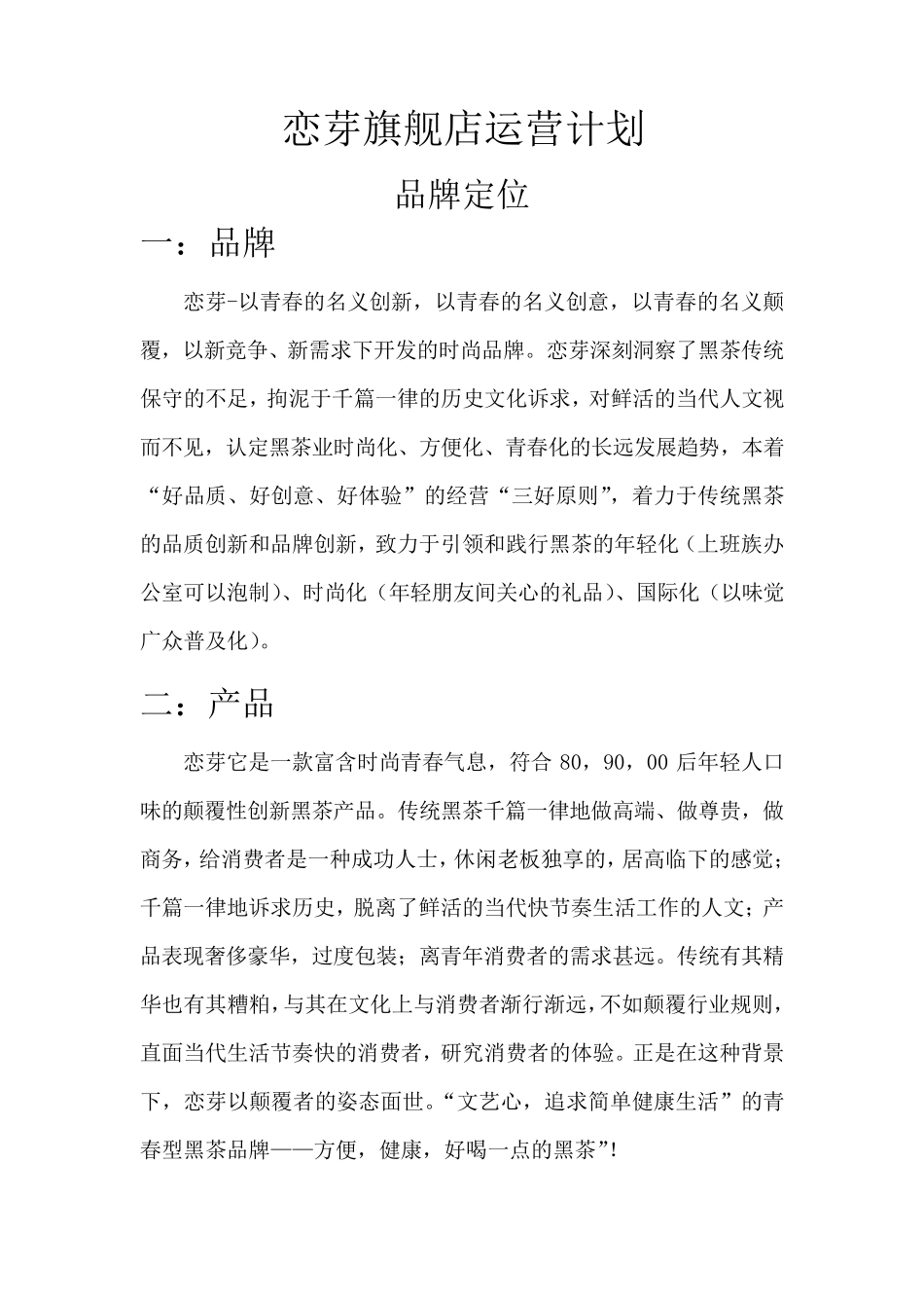 新品牌新天猫旗舰店运营计划_第1页