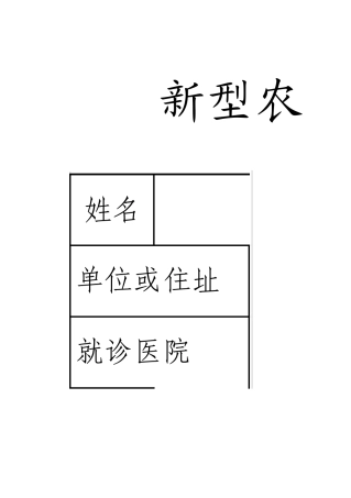 新型农村合作医疗患者外伤性质认定申请表