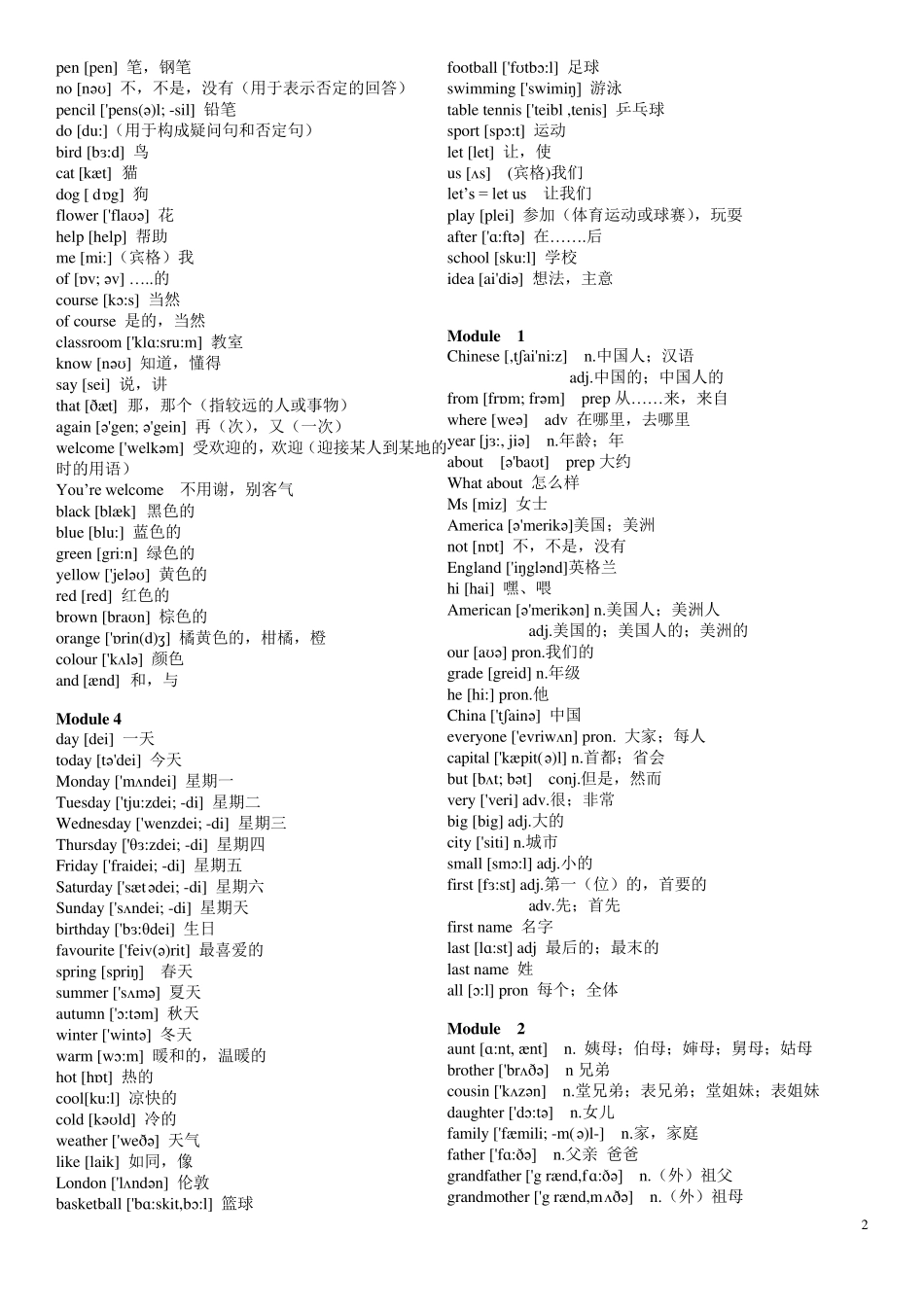 新外研版初中英语单词带音标_第2页