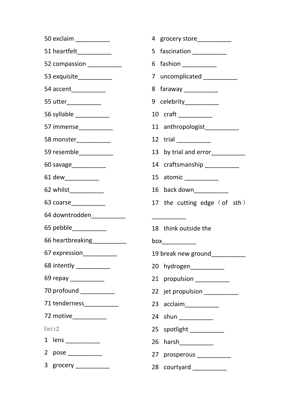 新外研版高中英语选择性必修三单词表英译汉_第2页