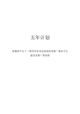 新媒体策划案(参考方案)