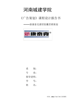 新康泰克营销策划方案