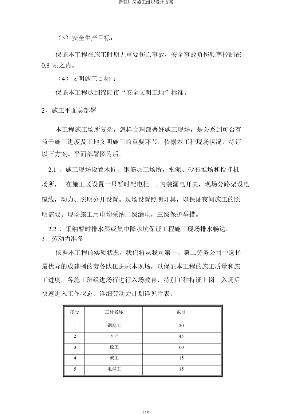 新建厂房施工组织设计方案_第2页