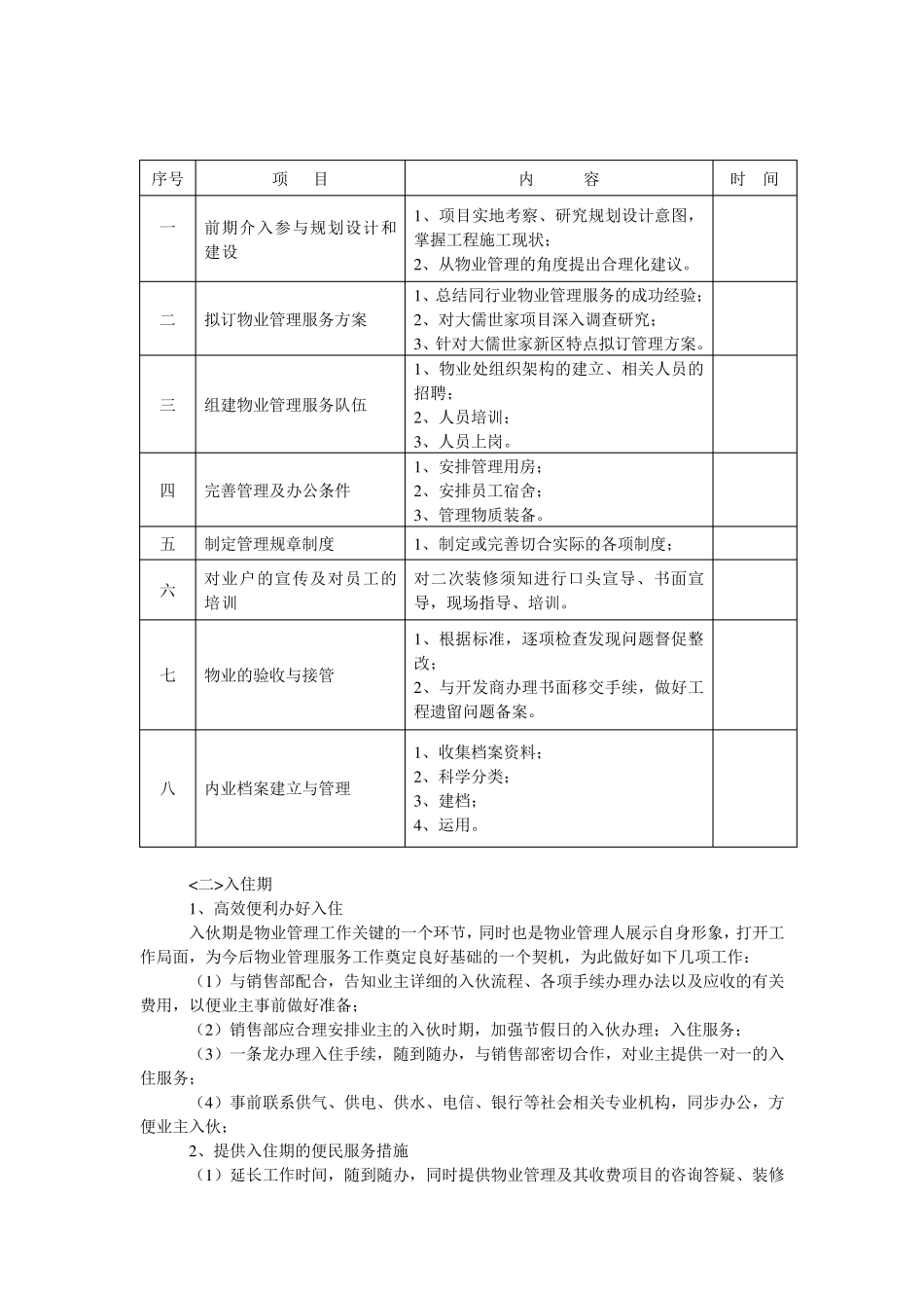 新建楼盘物业管理工作计划_第2页