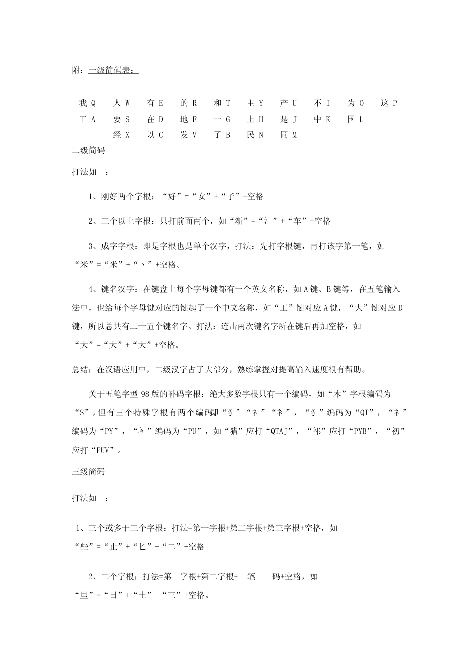 新手上路——五笔打字规则(98版和86版)_第2页