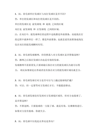 新手学习打羽毛球必看的10条规则