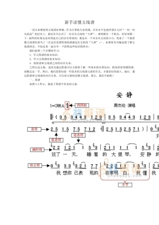 新手读懂五线谱