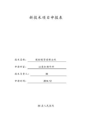 新技术项目申报表RCC