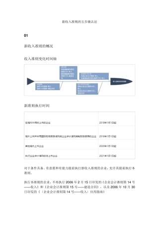 新收入准则的五步确认法
