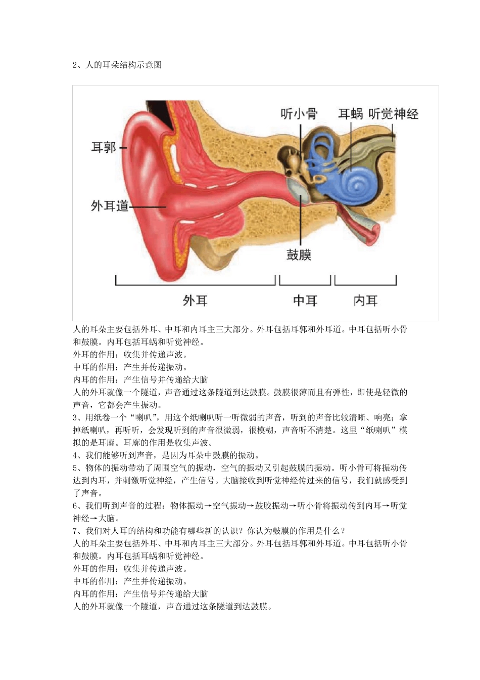 新教科版四年级上册科学第一单元《声音》知识点整理_第3页