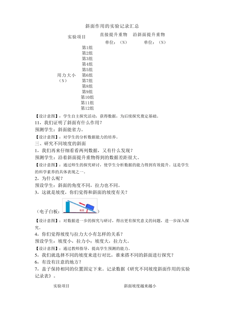 新教科版小学科学六年级上册《斜面的作用》教学设计_第3页