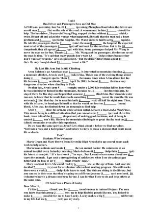 新新目标八年级英语(下)语法填空