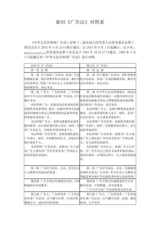 新旧广告法对照表