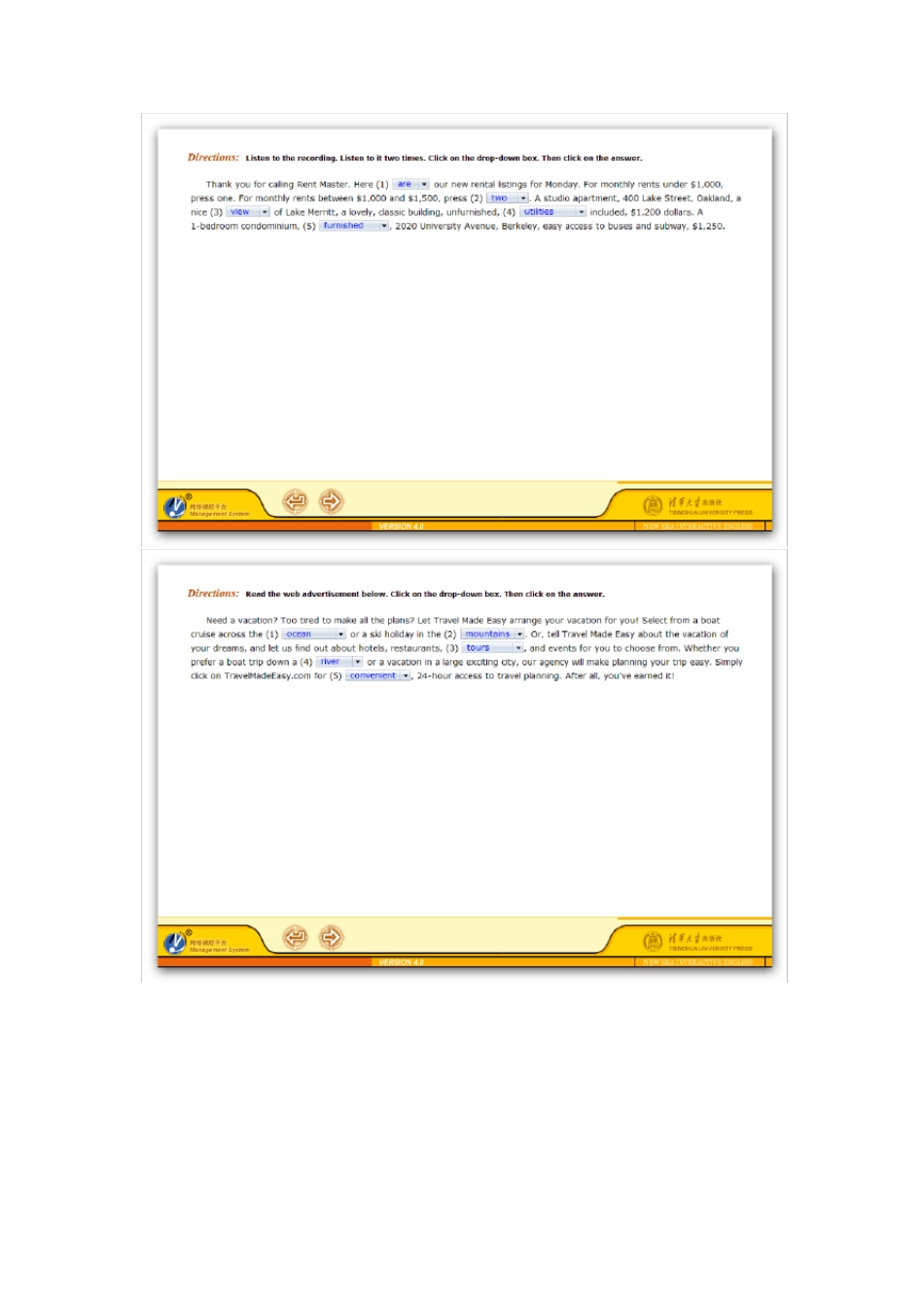 新时代交互英语(第三版)视听说2级期末测试_第3页