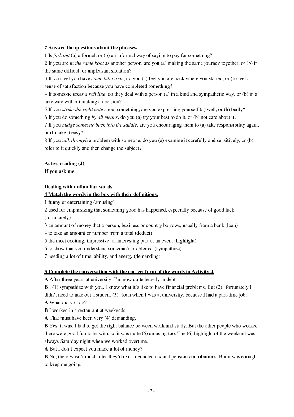 新标准大学英语综合教程4(unit17)课后答案及课文翻译_第2页