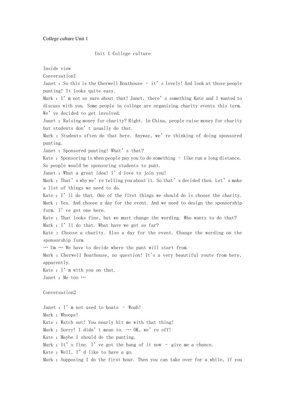 新标准大学英语视听说教程2(听力材料文本及答案)_第1页