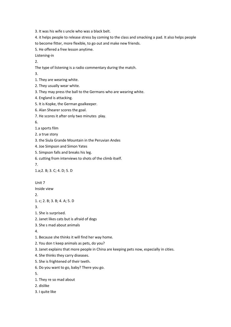 新标准大学英语视听说教程2Unit6Unit10习题答案_第2页