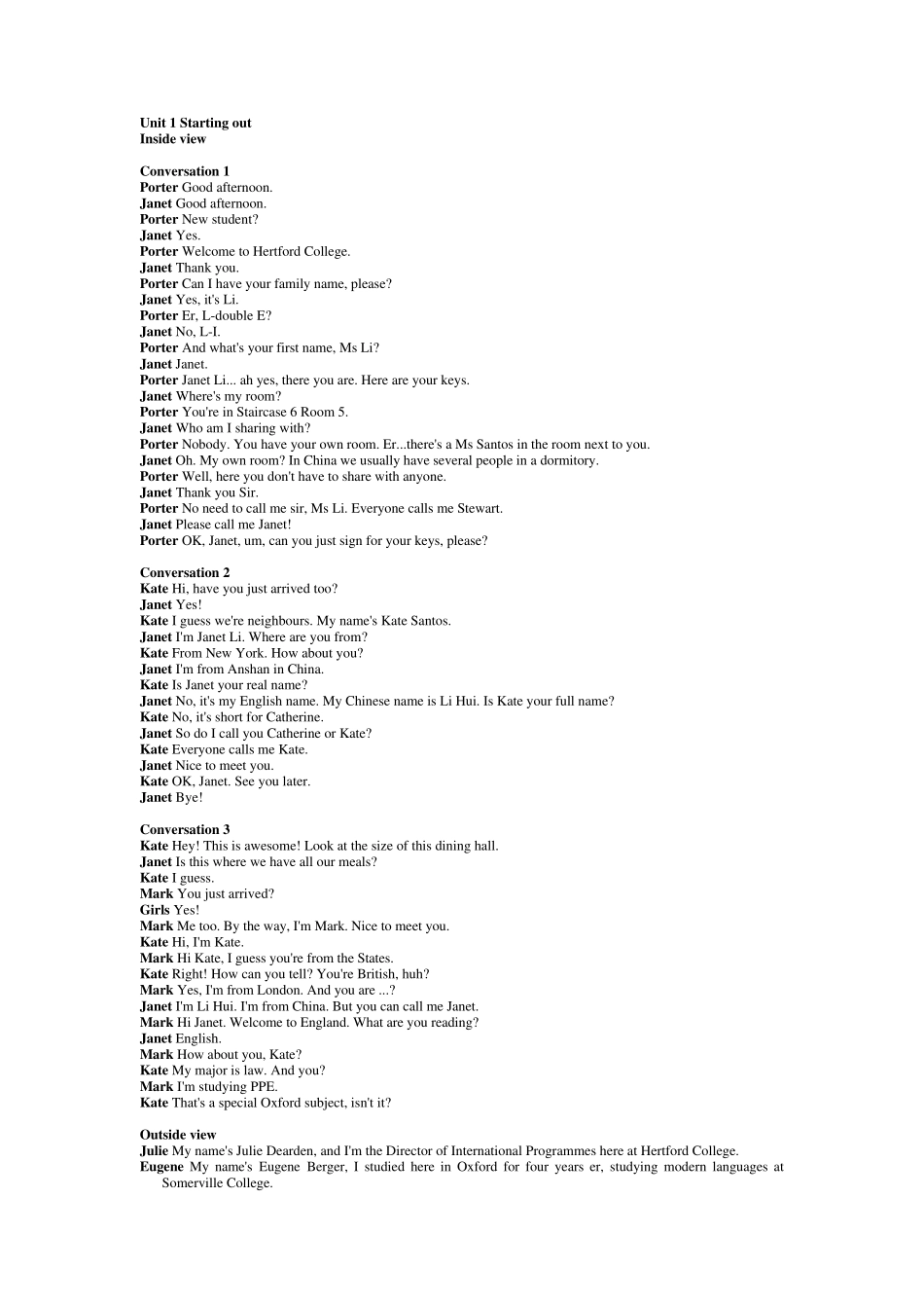 新标准大学英语视听说教程第一册听力原文_第1页