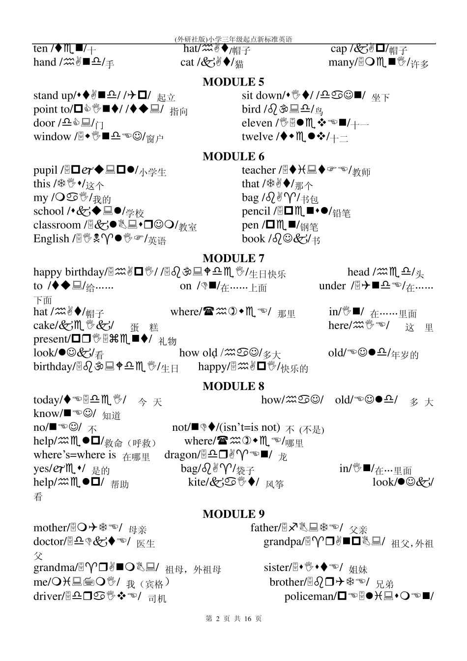 新标准小学三年级起点18册英语单词大全_第2页