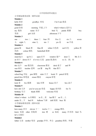 新标准小学英语第112册单词表(一起)外研社
