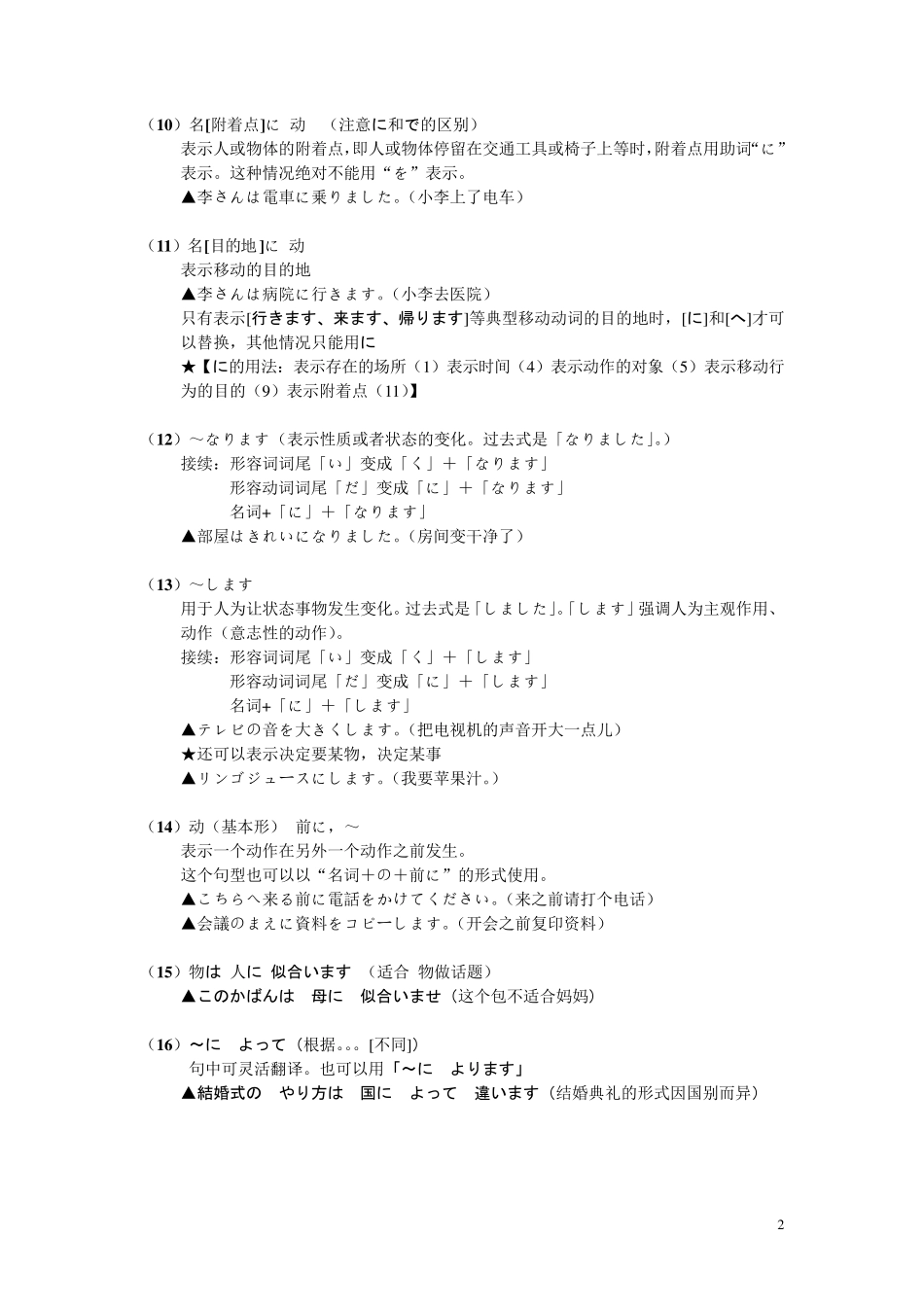 新标日初中级语法整理_第2页
