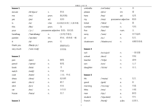 新概念1单词打印版