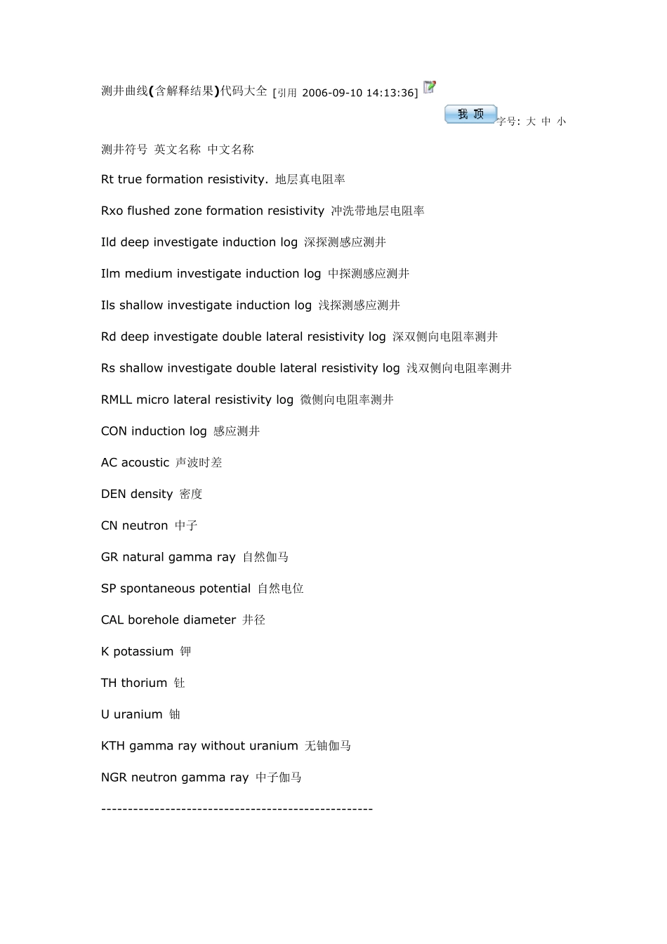 测井代码大全_第1页