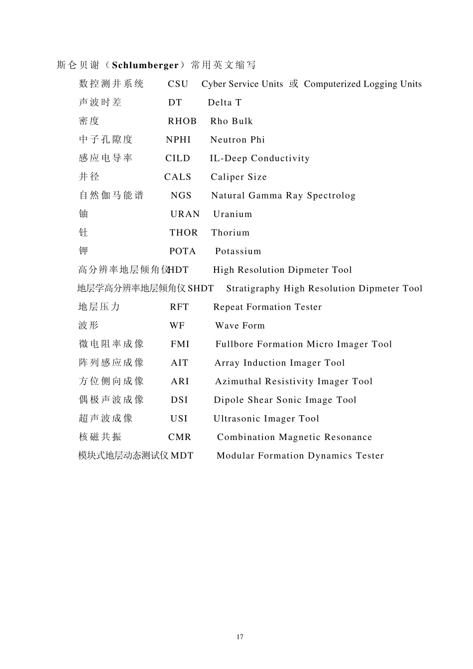 测井曲线对应英文_第2页
