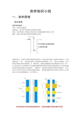 测井知识小结