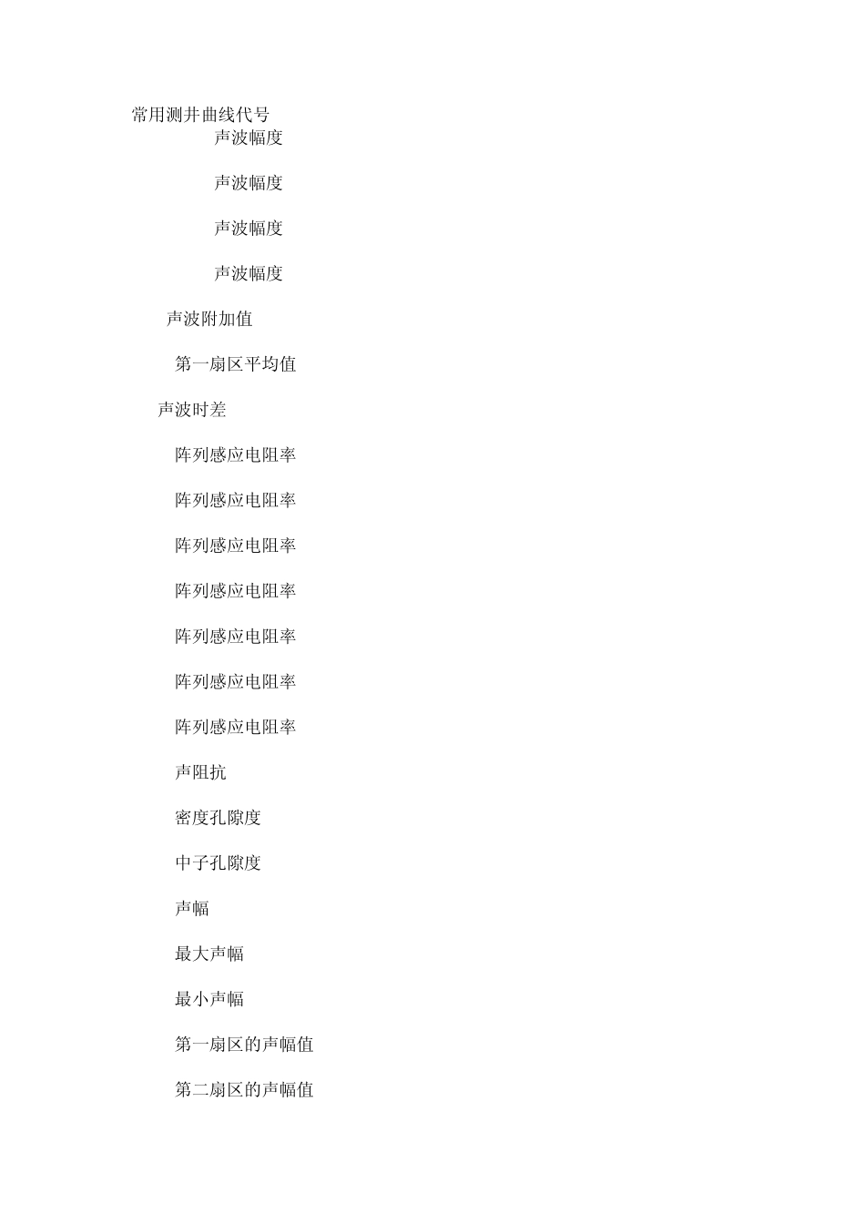 测井项目中英文对照_第1页