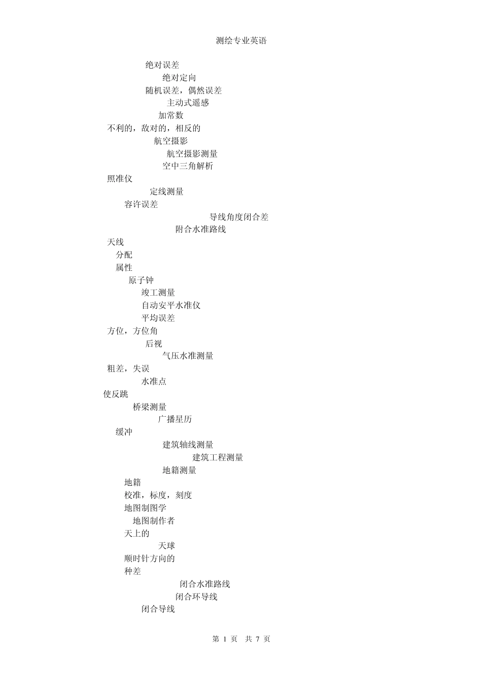 测绘专业英语词汇_第1页