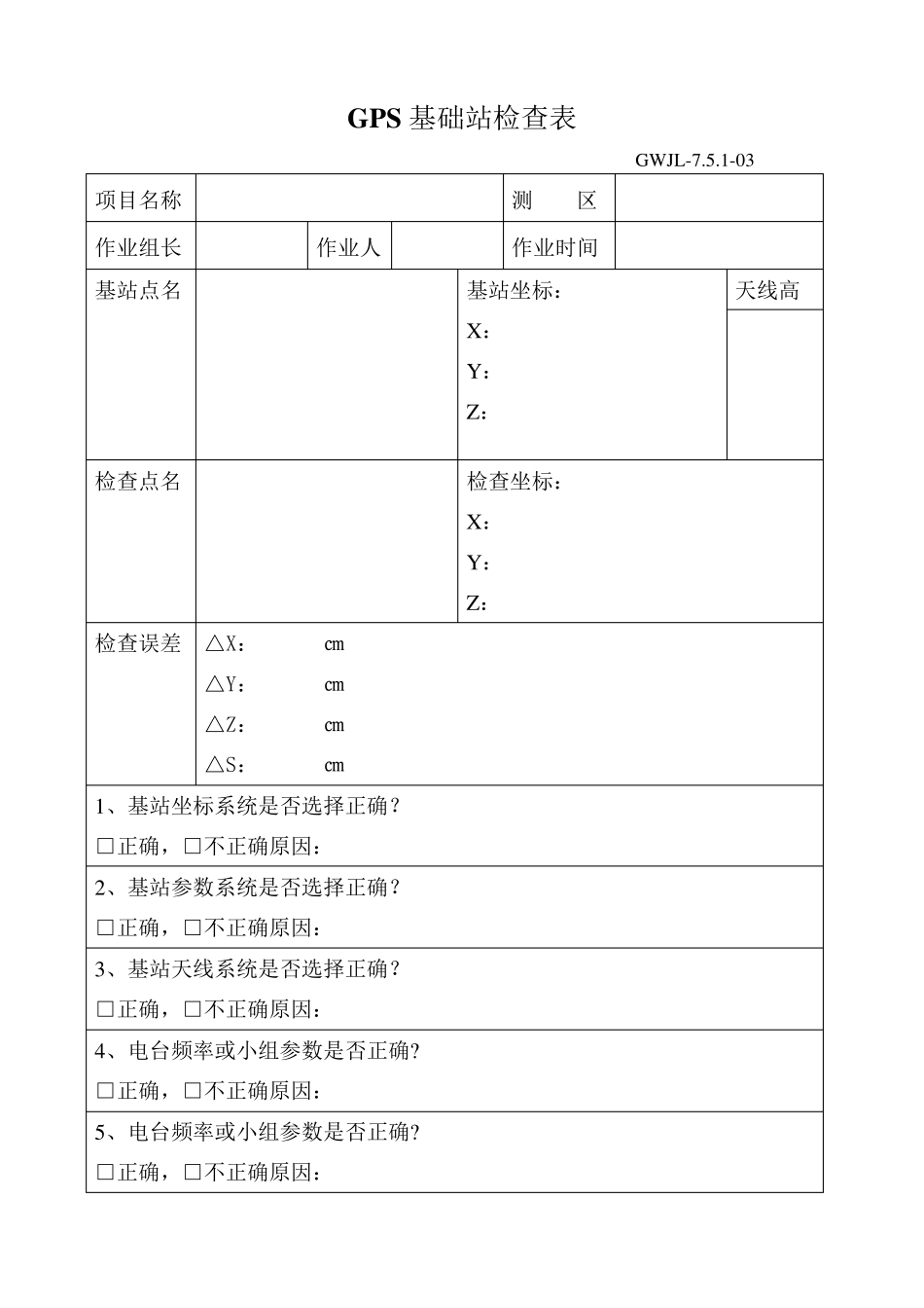 测绘作业检查表_第2页
