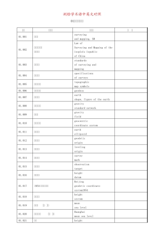 测绘学术语中英文对照