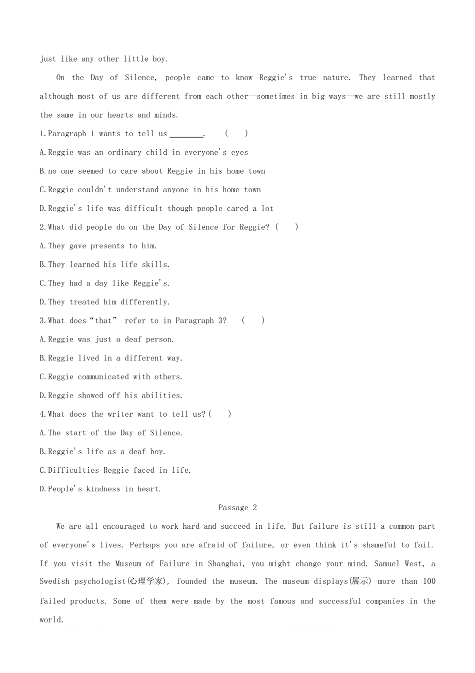 浙江专版2020中考英语复习：速测七完形+阅读B+C+词汇运用试题_第3页