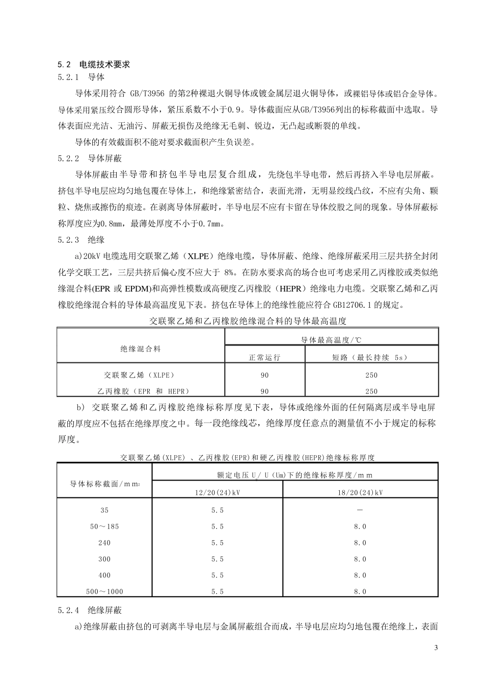 浙江电网20kV电力电缆技术规范_第3页
