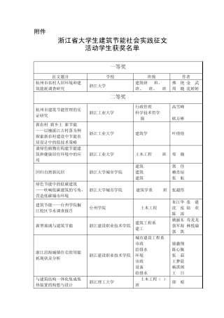 浙江省大学生建筑节能社会实践征文