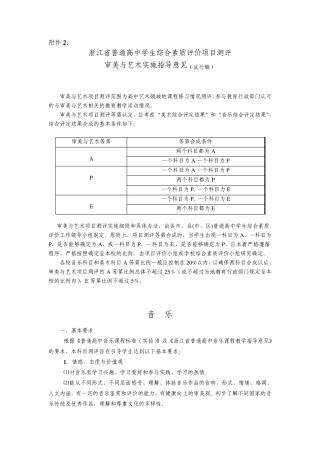 浙江省普通高中学生综合素质评价项目测评