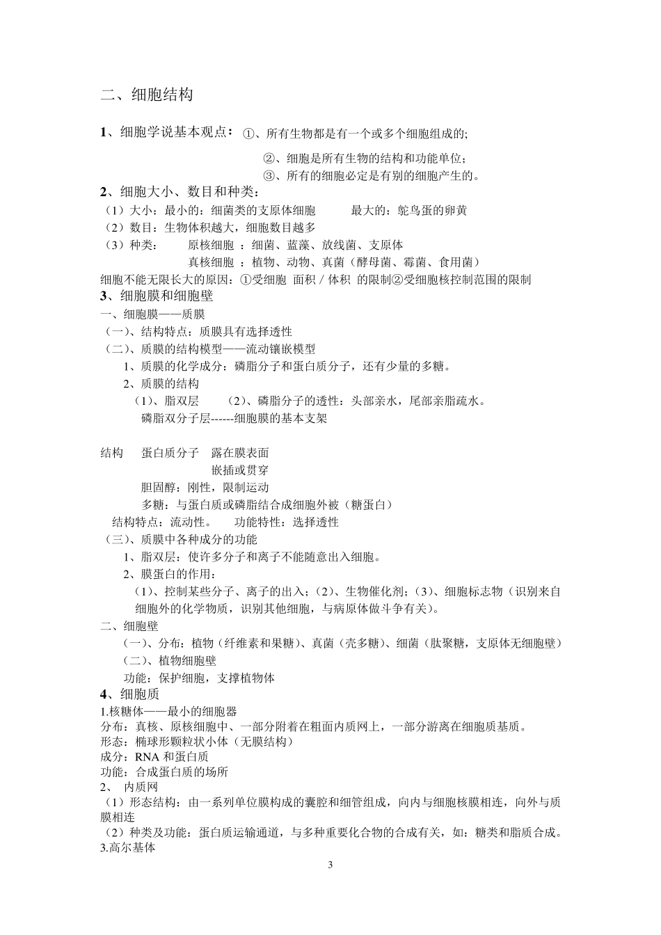 浙科版生物必修一知识点总结_第3页