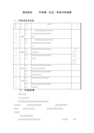 浦东新区2007年街镇(社区)体育评估指数