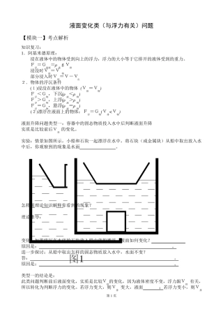 浮力液面问题