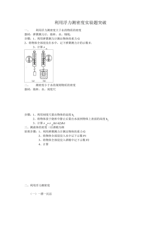 浮力特殊法测密度