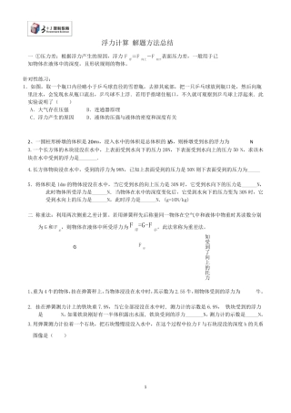 浮力计算解题方法总结