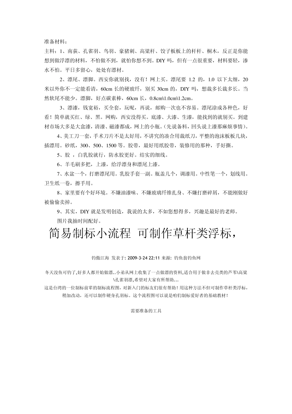 浮漂的制作工艺_第1页