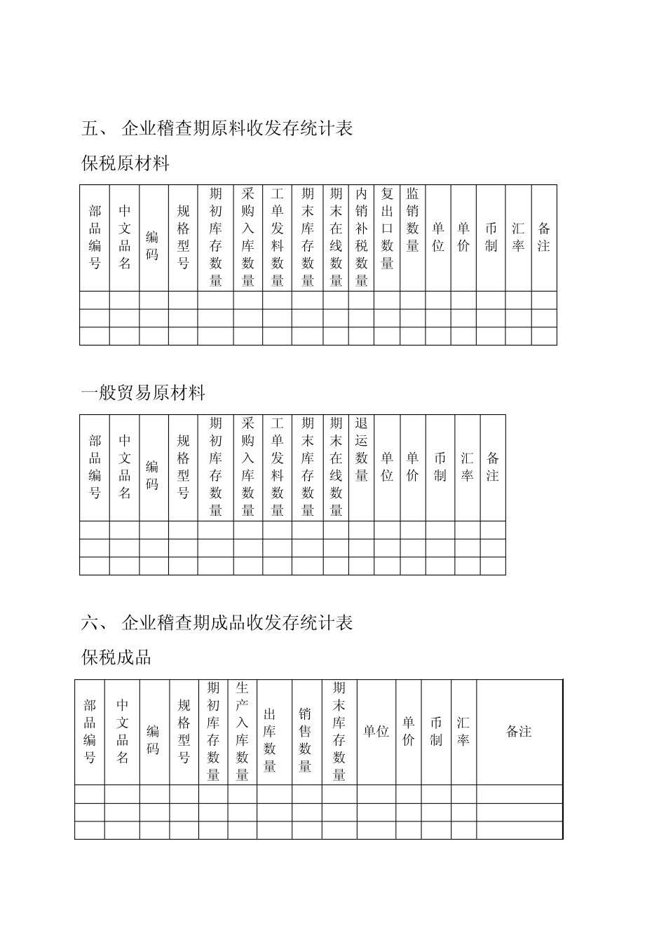 海关稽查取证明细表_第2页