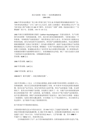 海尔发展1984至今27年发展史大事记数据资料