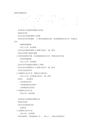 海尔变频空调故障代码