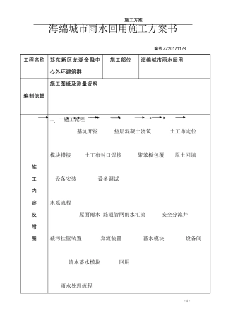 海绵城市雨水回用施工方案书最终