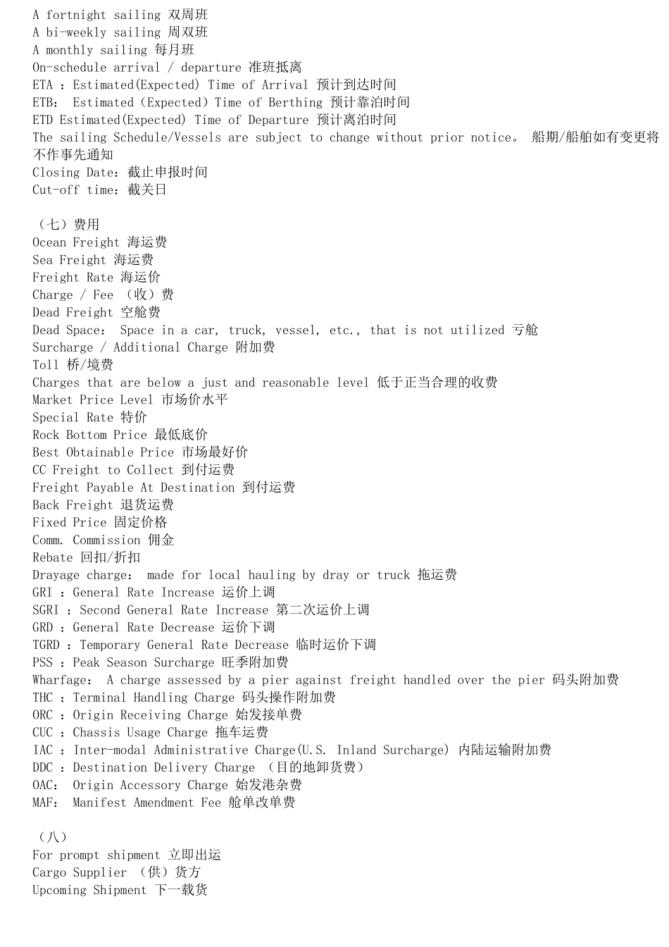 海运常用英文_第2页