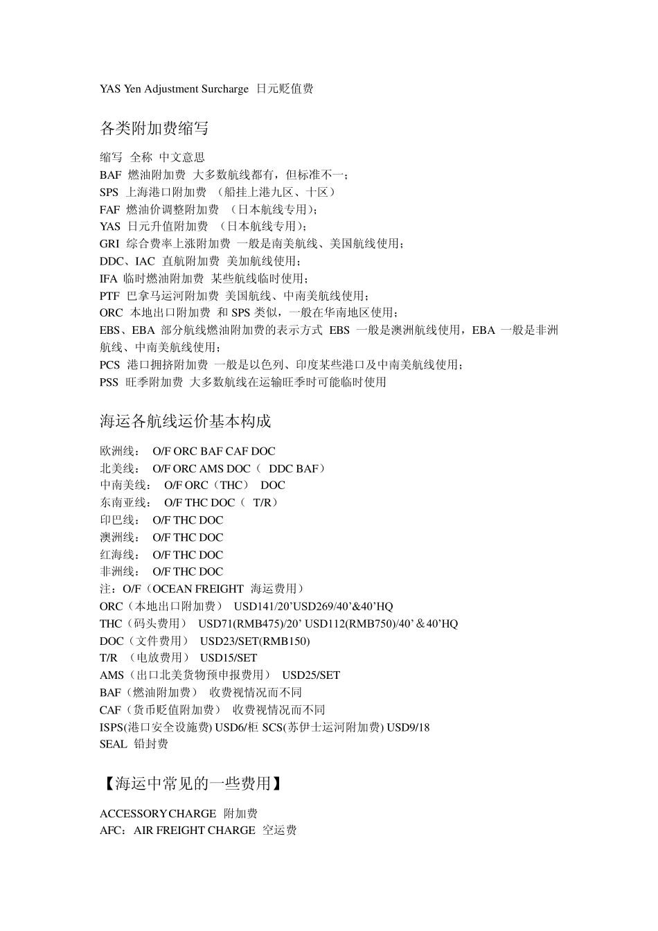 海运常见费用中英对照_第3页