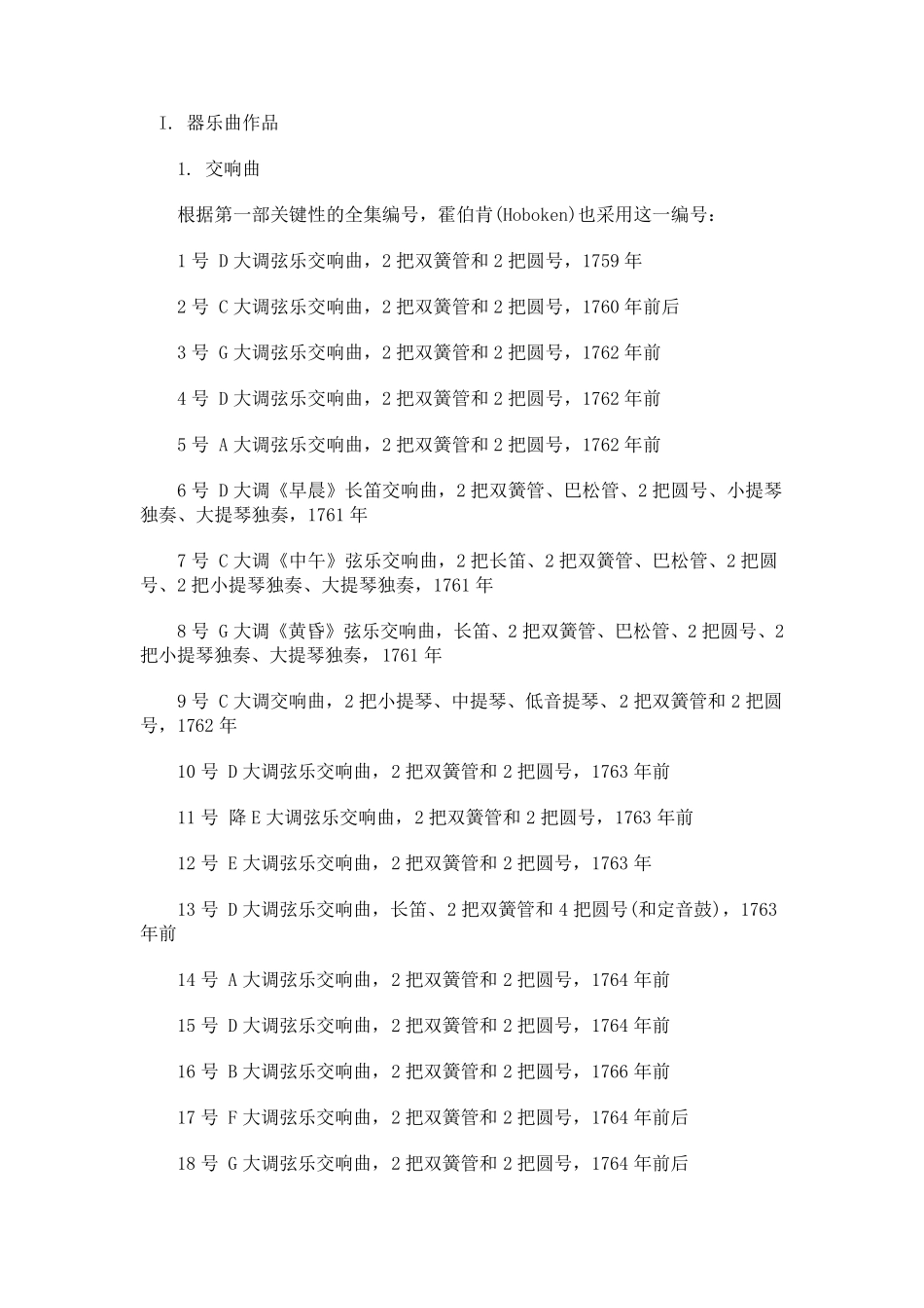 海顿作品目录_第1页